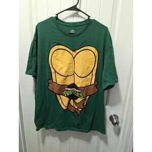 Mens Nickelodeon Short Sleeve T-shirt CAPE Ninja Turtles Green Sz XL Halloween